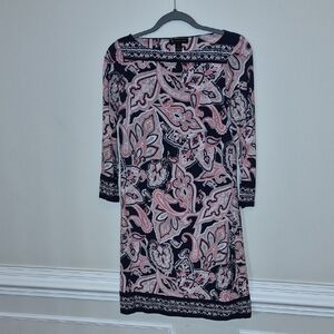 INC International Concepts Navy And Pink Paisley Dress